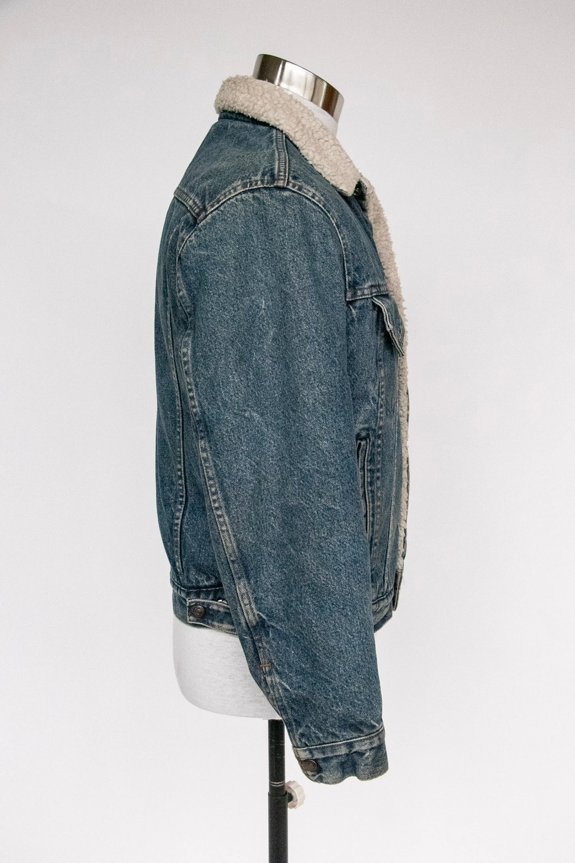 1980s Levi's Denim Sherpa Jacket Fleece M