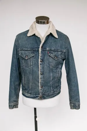 1980s Levi's Denim Sherpa Jacket Fleece M
