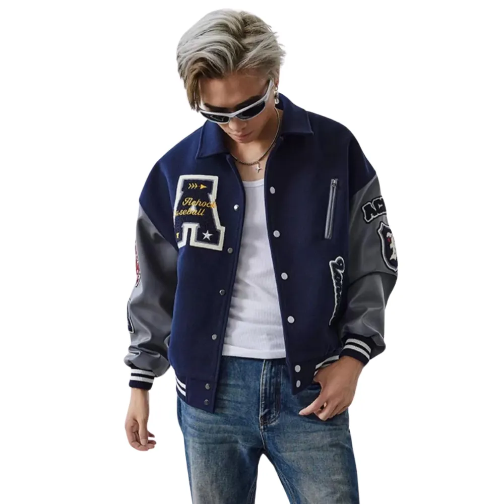 American Stand Collar Heavy Embroidered Jacket