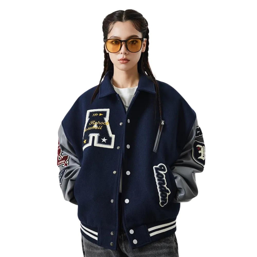 American Stand Collar Heavy Embroidered Jacket