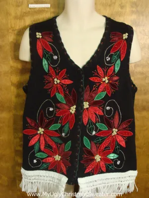 Black Red and Green Christmas Sweater Vest