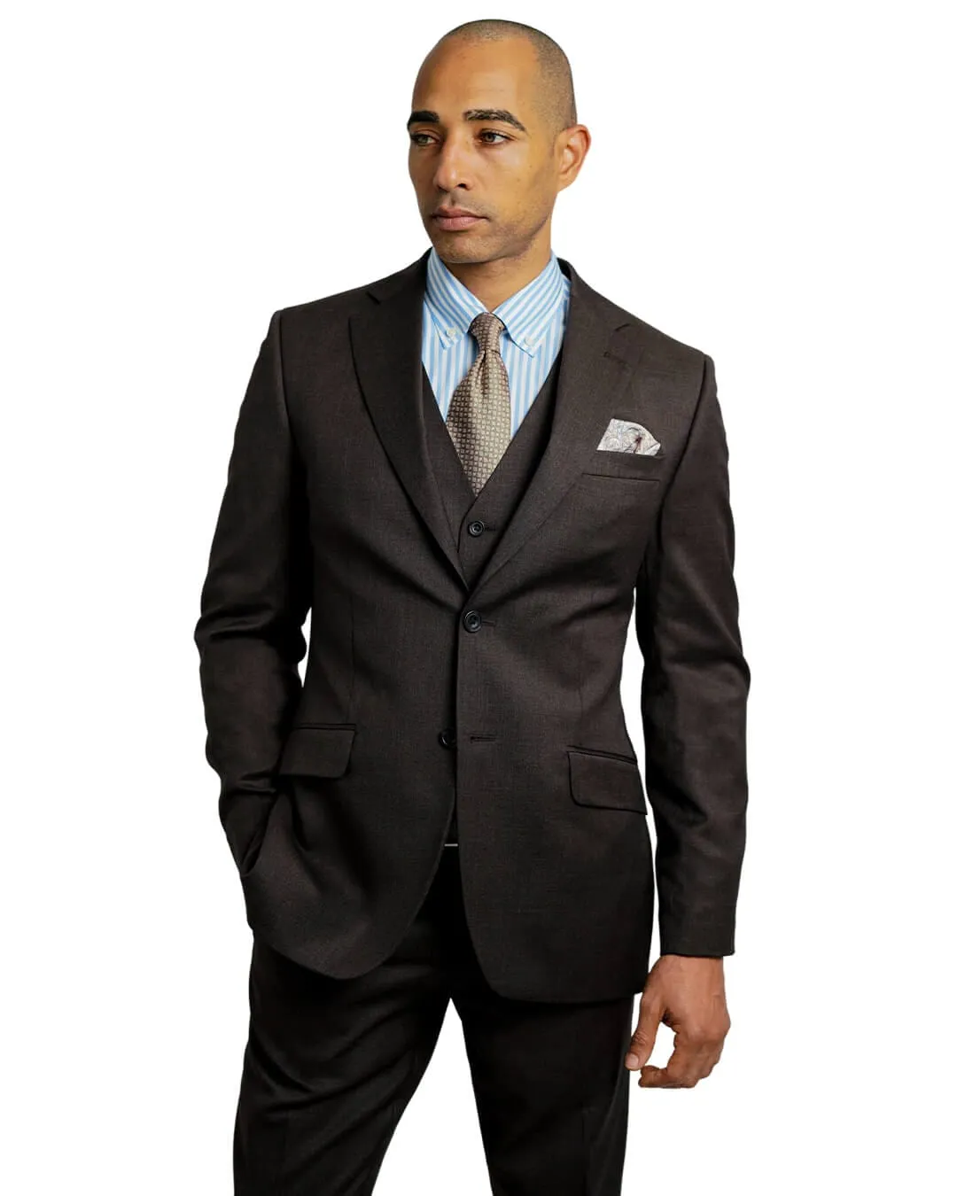 Brown Reda Twill Suit Jacket
