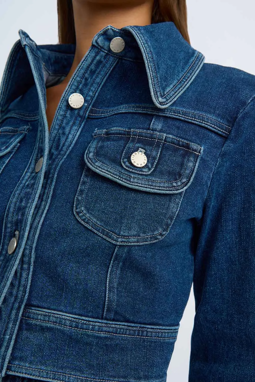 Daze Denim Pipe Crop Jacket | Final Sale - Indigo